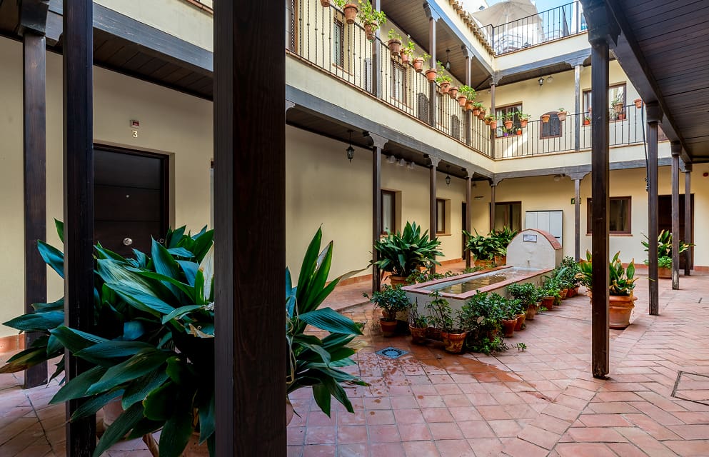 A charming inner courtyard, originally a 19th-century courtyard-style courtyard