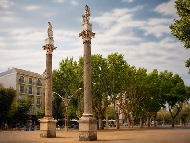 La Alameda de Hércules Roman towers, a distinctive feature of La Alameda de Hércules